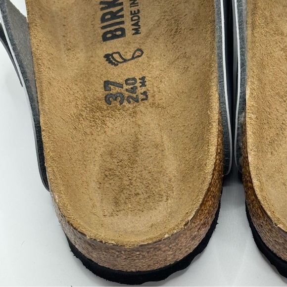Birkenstock Silver and Tan Footbed Sandals - Picture 8 of 16